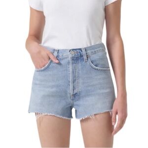Agolde Mila Shorts Size 25 in Hazard Wash - Light Blue Denim Cutoff Shorts
